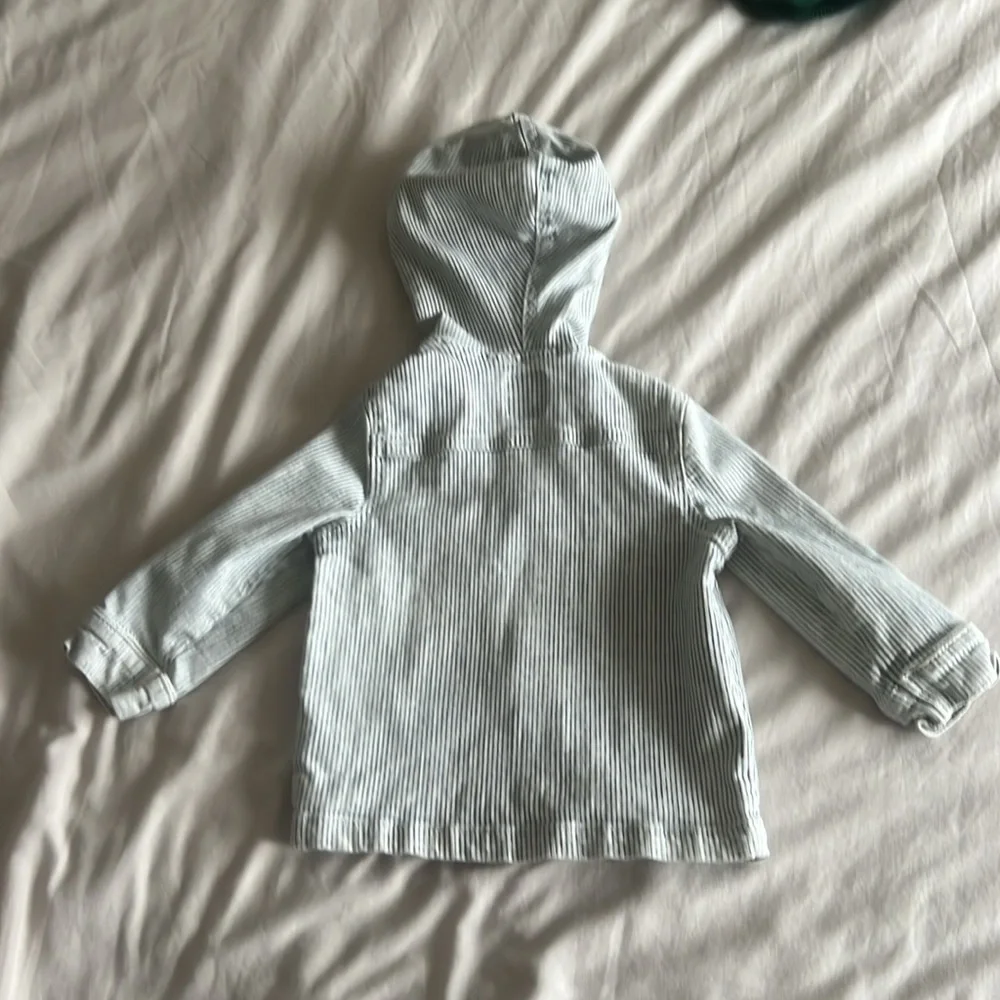 Oshkosh pinstripe denim pullover hoodie
